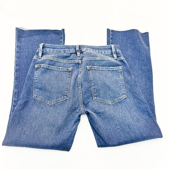 Frame Le Crop Mini Boot Rosalie Wash Dark Wash Denim Jeans Raw Hem Size 26 - Picture 5 of 8